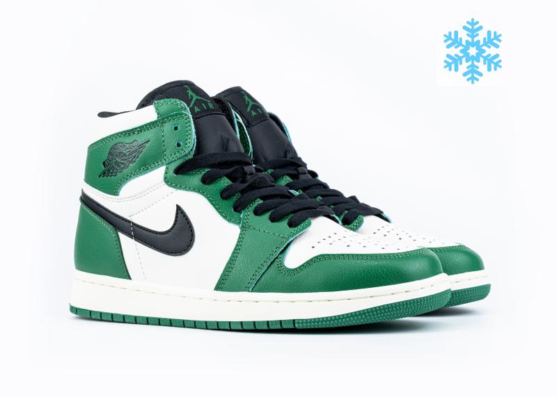 Кроссовки Nike Air Jordan 1 Retro High OG "Pine Green" зимние (525-22) [ВА]