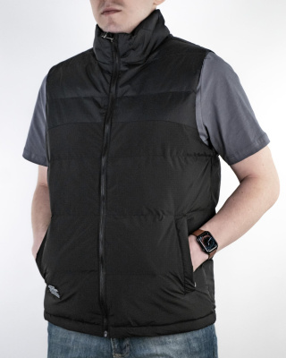 Жилетка утепленная стеганая без капюшона ZKE (302-2Z) (XXXL, Черный)