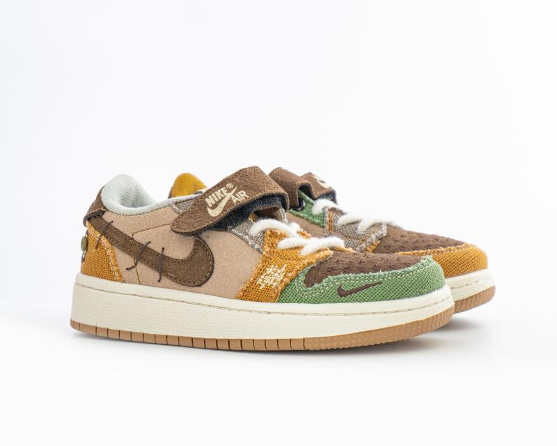 Детские кроссовки Zion Williamson x Air Jordan 1 Retro Low OG "Voodoo" (С593-1)