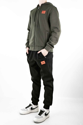 Костюм спортивный мужской Hugo Boss утепленный (6202) (XXXL, Хаки)