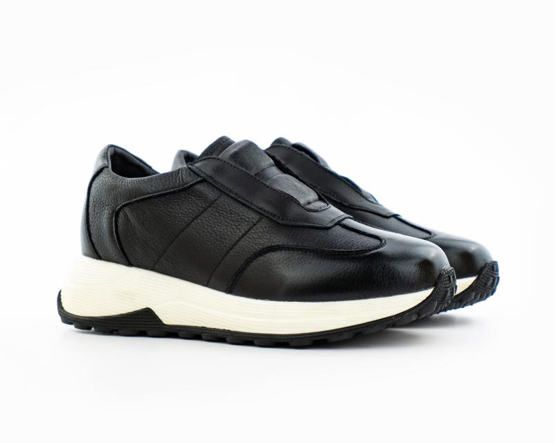 Кроссовки кожаные "Black" (801766) [СВ]