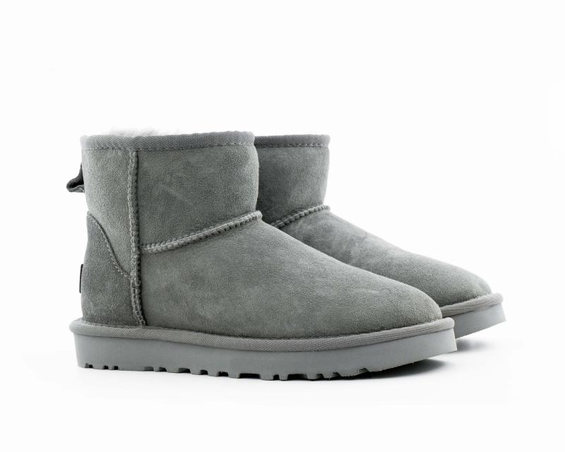 Угги UGG Mini Bailey Logo Strap Suede Grey (W101-4)