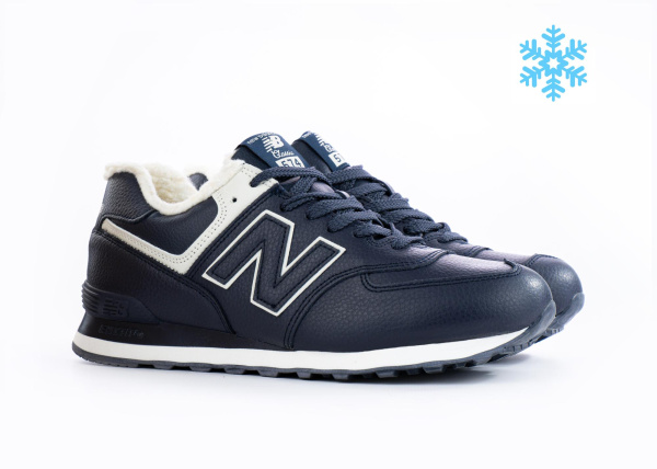 Кроссовки New Balance 574 "DK.Blue" с мехом (095-8) [СС]