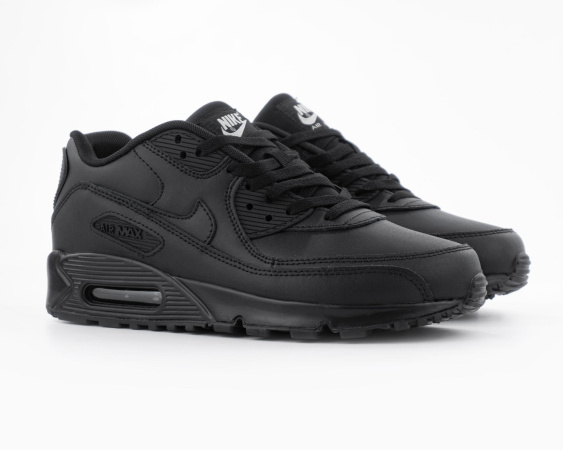 Кроссовки Nike Air Max 90 Leather "Triple Black" (М2126-1) [АА]