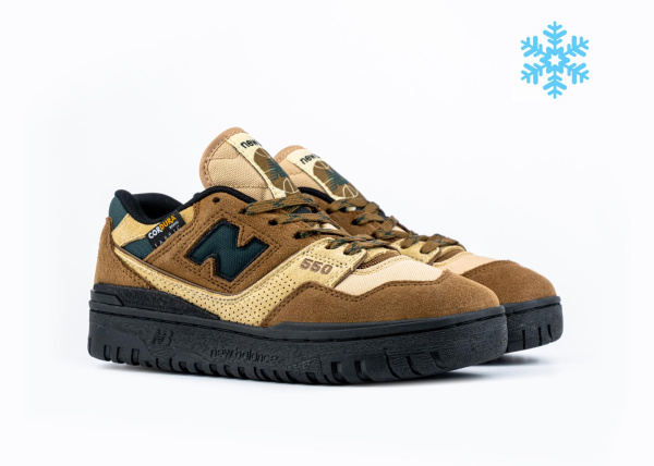 Кроссовки New Balance size? x 550 "Cordura Pack - Light Brown / Green" с мехом (906-2) [СС]