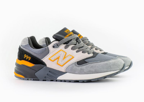 Кроссовки New Balance 999 "Grey/White/Black/Orange" (424-8) [ВС]