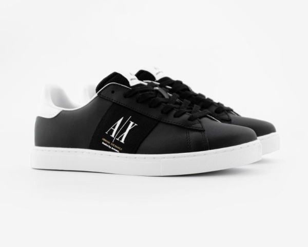 Кеды Armani Exchange Leather Sneakers Black (М7010-2)