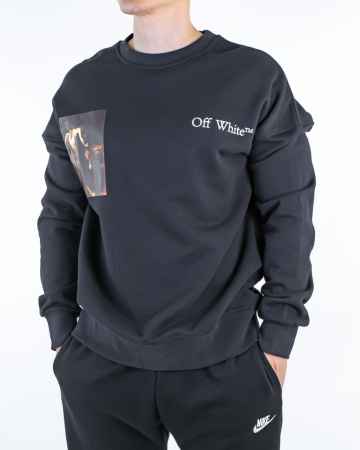 Свитшот "Off White" принт "CaraVaggio" (65840) (L, Черный)