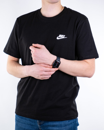 Футболка Nike с вышитым логотипом на груди (21037351) (Чёрный, S)