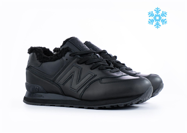 Кроссовки New Balance 574 "Black" с мехом (095-21) [СС]