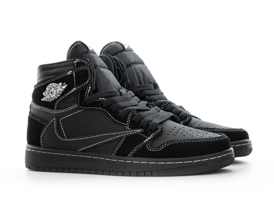 Кроссовки Travis Scott x Air Jordan 1 MID OG SP Black Phantom (5024-14)