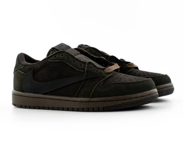 Кроссовки Travis Scott x Air Jordan 1 Retro Low OG SP "Velvet Brown" (028-1)