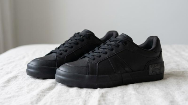 Кеды кожаные Lacoste "Black" (7700-1)