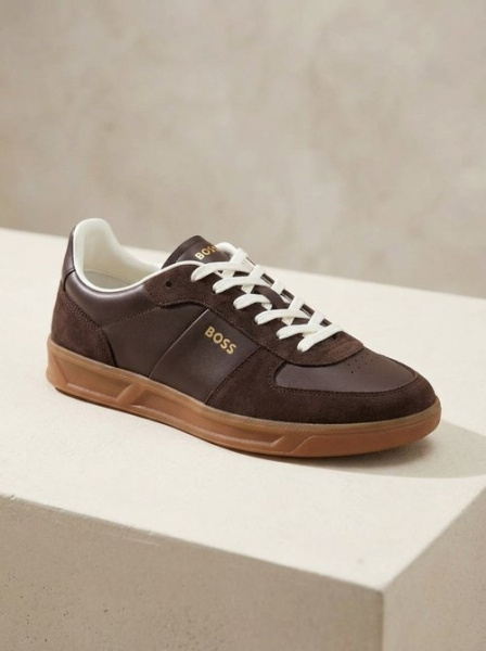 Кеды комбинированные Hugo Boss "Brandon - Brown" (7800-2)