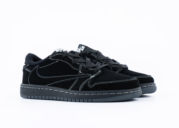 Кроссовки Travis Scott x Air Jordan 1 Low OG SP "Black Phantom" (W325-6) [АС]