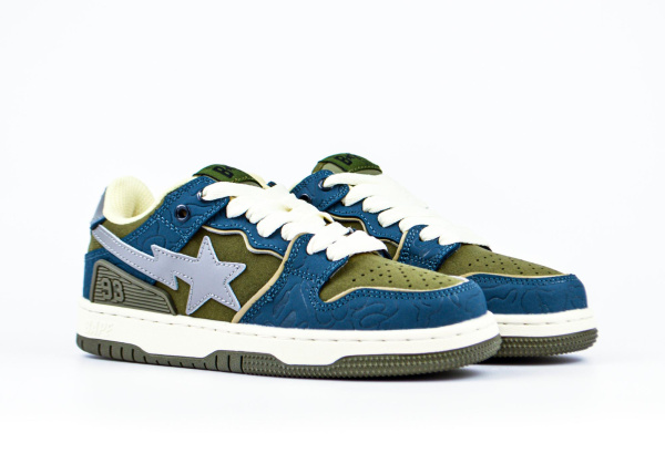 Кроссовки A Bathing Ape Sk8 Sta "Army Green Dark Blue" (W5800-1) [АС]