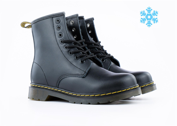 Ботинки Dr. Martens 1460 Smooth Leather Lace Up Boots с мехом (B6-1) [АС]