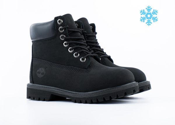 Ботинки Timberland 6 Inch Premium Boot "BLACK" с мехом (W201-1) [ВС]