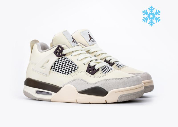 Кроссовки Nike Air Jordan 4 Retro "Beige" зимние (M526-16) [АС]