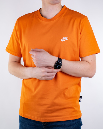 Футболка Nike с вышитым логотипом на груди (21037351) (Оранжевый, XL)