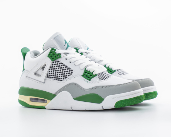 Кроссовки Nike Air Jordan 4 Retro "White/Green" (5003-45) [ВС]