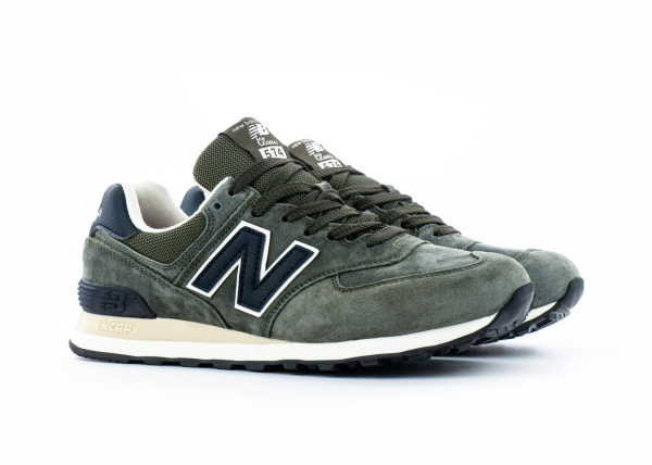 Кроссовки New Balance 574 "DK.Green/White/Black" (475-7) [АВ]