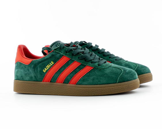 Кроссовки Adidas Gazelle "Collegiate Green Preloved Red" (045-11)