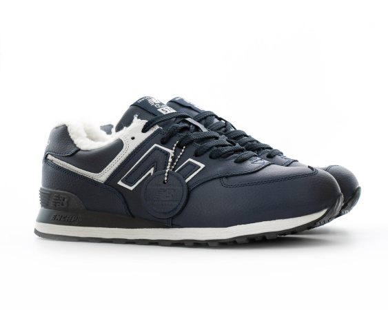 Кроссовки New Balance 574 "DK. Blue" зимние (479-6) [ВС]