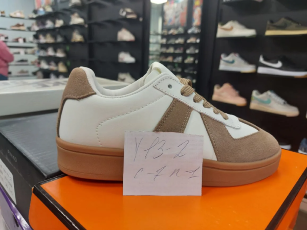 Кеды кожаные "White/Brown" (Y13-2)