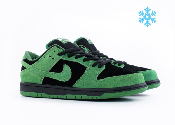 Кроссовки Nike SB Dunk low "Green/Black" с мехом (515-10) [СС]