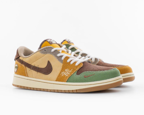 Кроссовки Zion Williamson x Air Jordan 1 Retro Low OG "Voodoo" (9602-1) [АС]