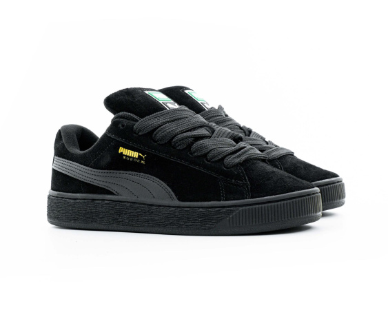 Кроссовки PUMA Suede XL "Triple Black" зимние (520-4)