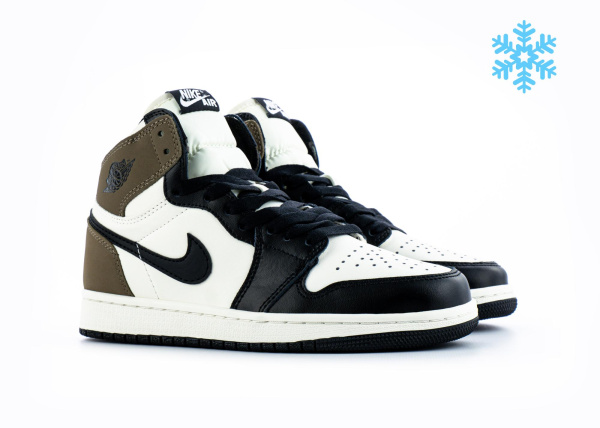 Кроссовки Nike Air Jordan 1 Retro High OG "Dark Mocha" зимние (525-6) [АА]