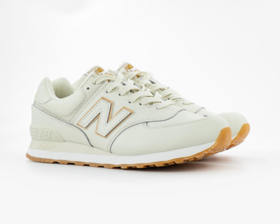 Кроссовки New Balance 574 "White/Beige" (890-6) [АА]