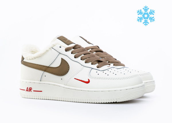 Кроссовки Nike Air Force 1 "Yohood Rice White" зимние (500-3) [АА]