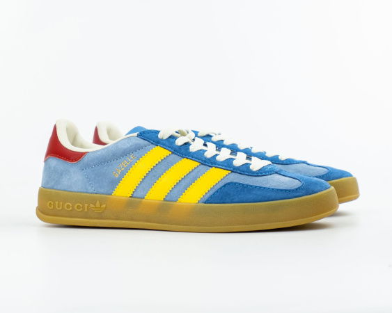 Кроссовки Adidas Gucci x Gazelle "Light Blue Suede" (5010-5) [АВ]