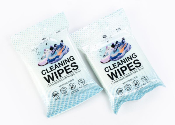 Влажные салфетки для обуви 15 шт Cleaning Wipes