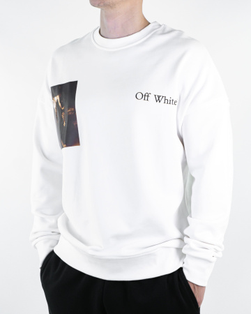 Свитшот "Off White" принт "CaraVaggio" (65840) (S, Белый)