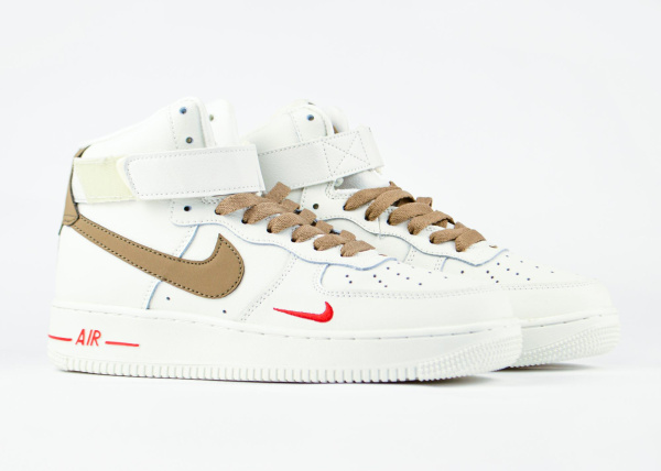 Кроссовки Nike Air Force 1 Mid "Yohood Rice White" (5510-5) [ВС]