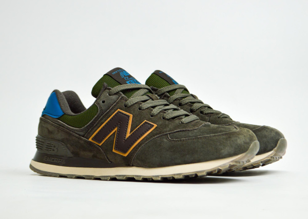 Кроссовки New Balance 574 "Grey/Gold/Blue" (475-4) [СС]