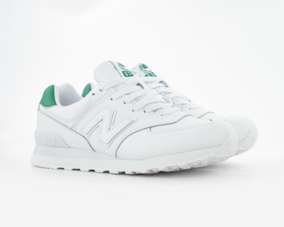 Кроссовки New Balance 574 "White/Green" (890-5) [ВВ]