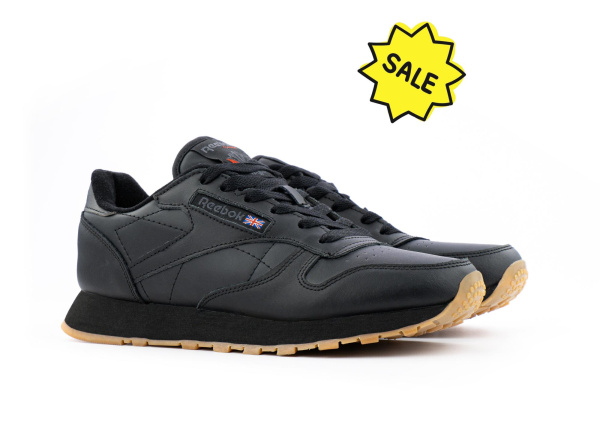 Кроссовки Reebok Classic Leather "Black/Brown" (9106-5) [СС]