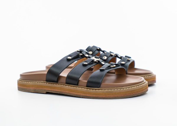 Celine Slides Tippi In Calfskin Black (К878-1) [СС]