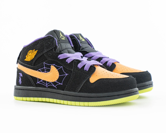 Детские кроссовкм Nike Air Jordan 1 High "Halloween" (С583С-17)