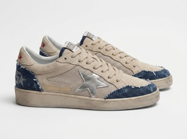 Кроссовки Golden Goose Super-Star "Grey/Blue" (GG122-7)