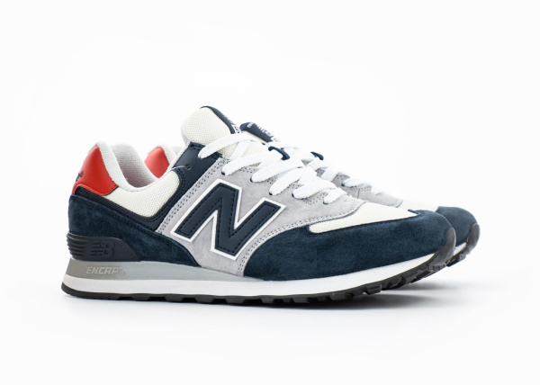 Кроссовки New Balance 574 "LT.Grey/DK.Blue/White/Red" (477-10) [АС]