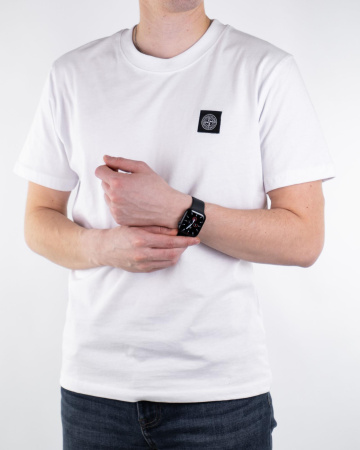 Футболка Stone Island с квадратным логотипом на груди (21037352) (Белый, XXL)