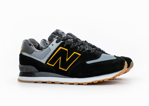 Кроссовки New Balance 574 "Black/LT.Grey/Gold" (107-41) [ВС]