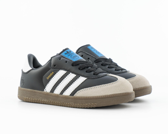 Детские кроссовки Adidas Samba OG "Black/White/Beige" (С608-2)