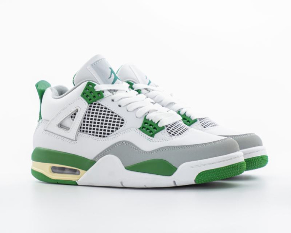 Кроссовки Nike Air Jordan 4 Retro "White/Green" (5003-45) [ВС]